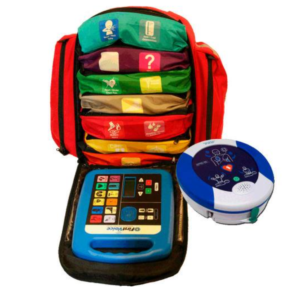 First Voice Backpack First Aid Responder Kit with AED