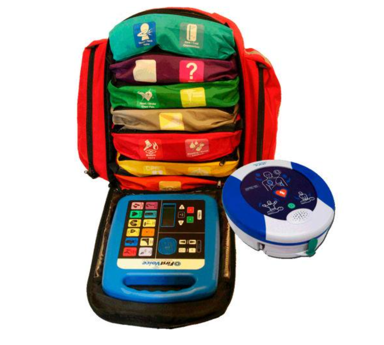 first-voice-backpack-first-aid-responder-kit-with-aed-arise-safety